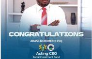 Breaking News: Lawyer Abass Nurudeen Shakes Up Social Investment Fund as New CEO!